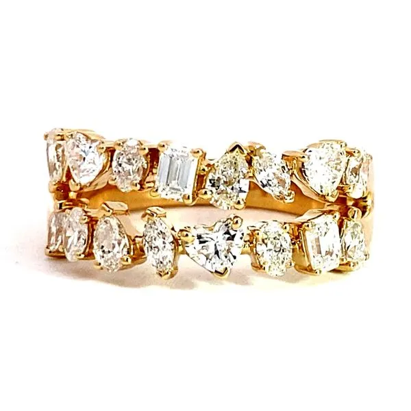 Lady's 14 Karat Yellow Gold Natural Diamond Wedding Band With 16=1.38Tw Pear, Heart, Oval, Marquise, And Emerald Cut Diamonds Image 5 Brax Jewelers Newport Beach, CA