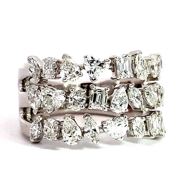 Lady's 14 Karat White Gold Natural Diamond Wedding Band With 24=2.00Tw Marquise, Oval, Pear, Heart, And Emerald Cut Diamonds Image 4 Brax Jewelers Newport Beach, CA