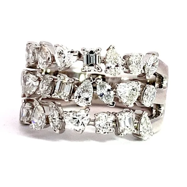 Lady's 14 Karat White Gold Natural Diamond Wedding Band With 24=2.00Tw Marquise, Oval, Pear, Heart, And Emerald Cut Diamonds Image 5 Brax Jewelers Newport Beach, CA