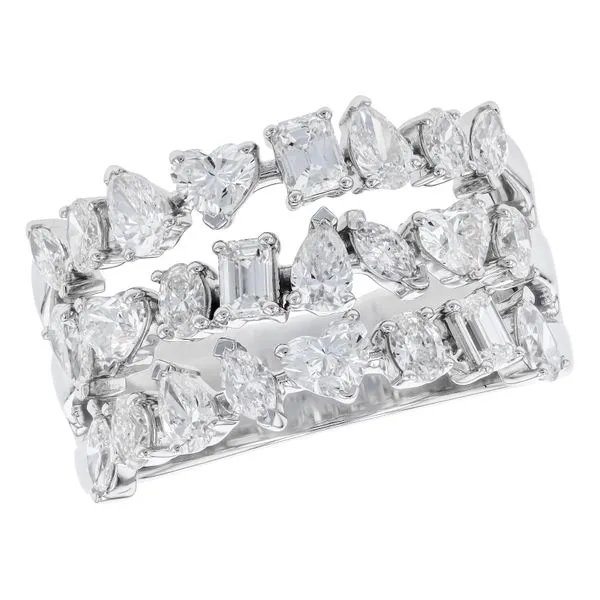 Lady's 14 Karat White Gold Natural Diamond Wedding Band With 24=2.00Tw Marquise, Oval, Pear, Heart, And Emerald Cut Diamonds Brax Jewelers Newport Beach, CA