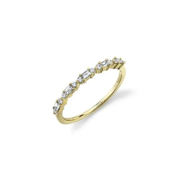 Lady's 14 Karat Yellow Gold Natural Diamond Wedding Band With 0.25Tw Baguette Diamonds Brax Jewelers Newport Beach, CA