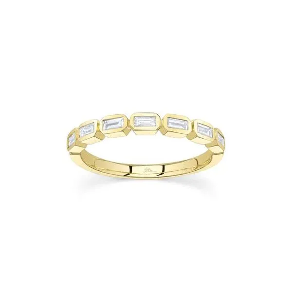 Lady's 14 Karat Yellow Gold Natural Diamond Wedding Band With 0.35Tw Natural Baguette Diamonds Image 2 Brax Jewelers Newport Beach, CA