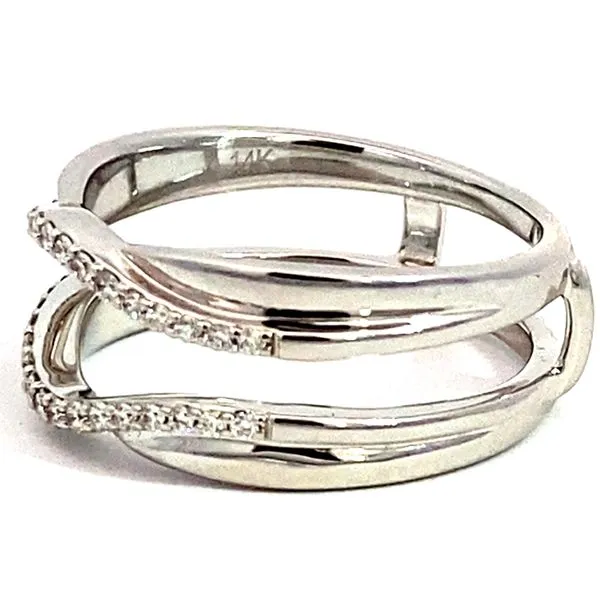 Lady's Natural Diamond Wedding Band Guard Set In 14 Karat Two-Tone Gold With 0.20 Carats Of Round Cut Diamonds. W2466 - Brax Jewelers Image 2 Brax Jewelers Newport Beach, CA