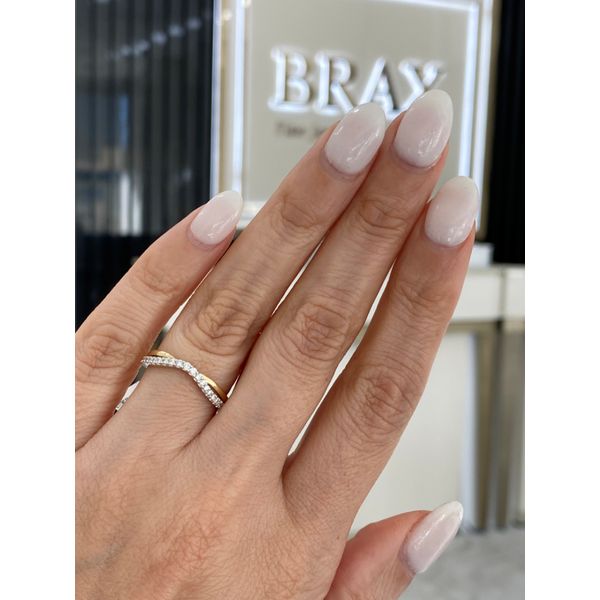 Lady's 14 Karat Yellow Gold And White Gold Natural Diamond Enhancer Wedding Band With 0.17Tw Round Diamonds Image 4 Brax Jewelers Newport Beach, CA
