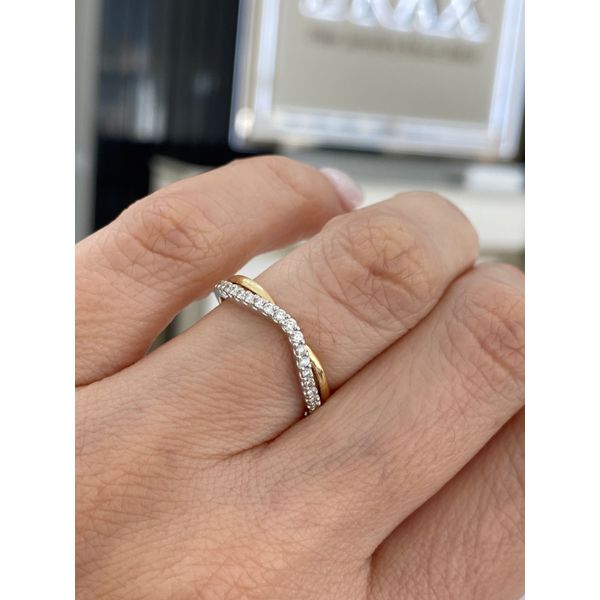 Lady's 14 Karat Yellow Gold And White Gold Natural Diamond Enhancer Wedding Band With 0.17Tw Round Diamonds Image 5 Brax Jewelers Newport Beach, CA