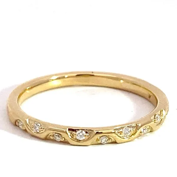 Natural Diamond Wedding Band Set In 14 Karat Yellow Gold With 0.05 Carats Of Round Cut Diamonds Brax Jewelers Newport Beach, CA