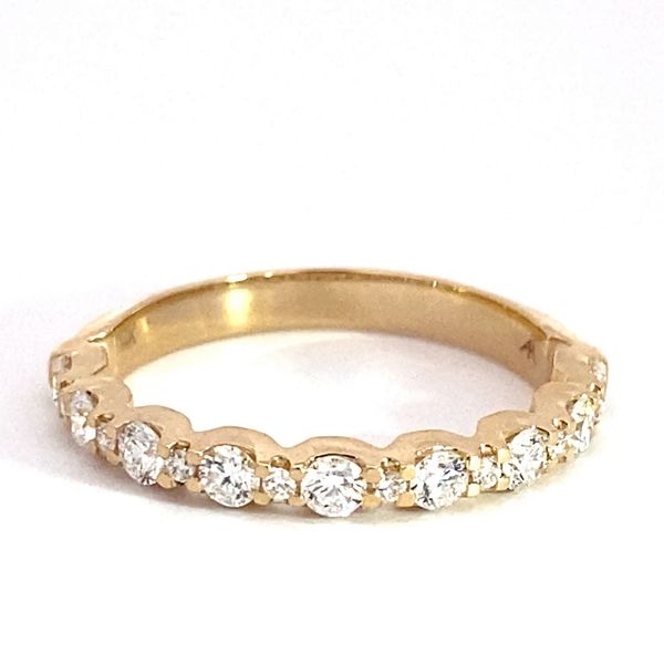 Lady's Natural Diamond Wedding Band Set In 14 Karat Yellow Gold With 0.50 Carats Of Round Cut Diamonds Image 3 Brax Jewelers Newport Beach, CA