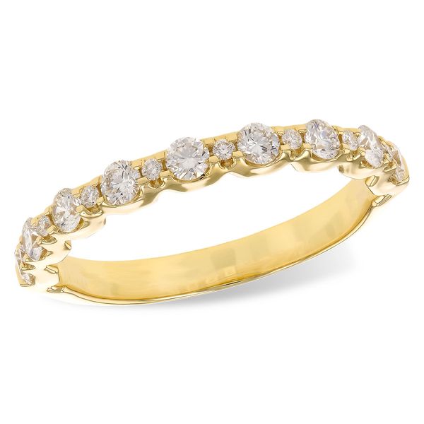 Lady's Natural Diamond Wedding Band Set In 14 Karat Yellow Gold With 0.50 Carats Of Round Cut Diamonds Brax Jewelers Newport Beach, CA
