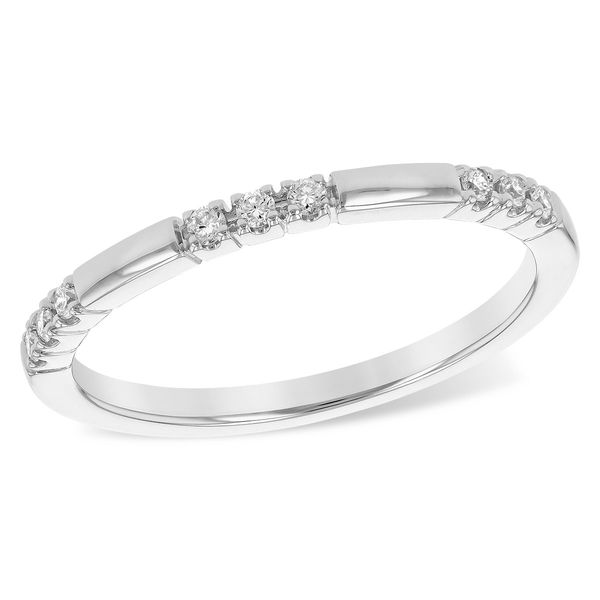 Lady's Natural Diamond Wedding Band Set In 14 Karat White Gold With 0.10 Carats Of Round Cut Diamonds Brax Jewelers Newport Beach, CA