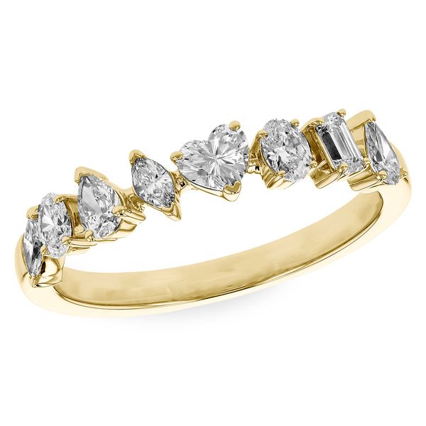 Lady's Natural Diamond Wedding Band Set In 14 Karat Yellow Gold With 0.69 Carats Of Various Fancy Cut Diamonds Brax Jewelers Newport Beach, CA