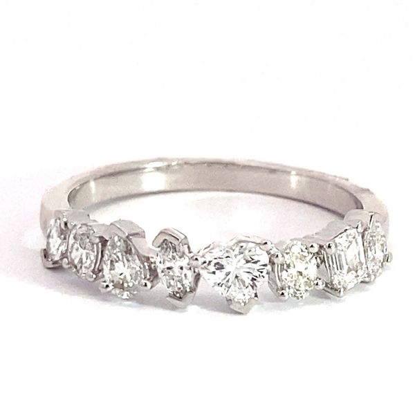 Lady's Natural Diamond Wedding Band Set In 14 Karat White Gold With 0.69 Carats Of Various Fancy Cut Diamonds Image 2 Brax Jewelers Newport Beach, CA