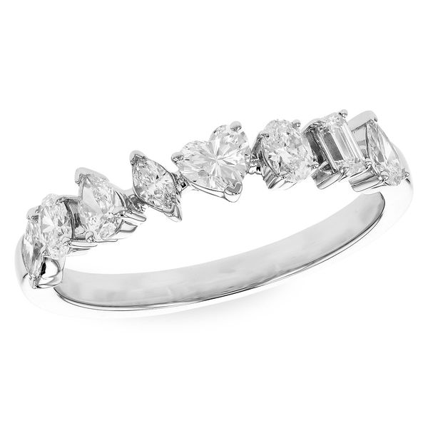 Lady's Natural Diamond Wedding Band Set In 14 Karat White Gold With 0.69 Carats Of Various Fancy Cut Diamonds Brax Jewelers Newport Beach, CA