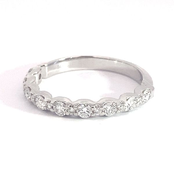 Lady's 14 Karat White Gold Natural Diamond Wedding Band With 0.50Tw Round Diamonds Image 2 Brax Jewelers Newport Beach, CA