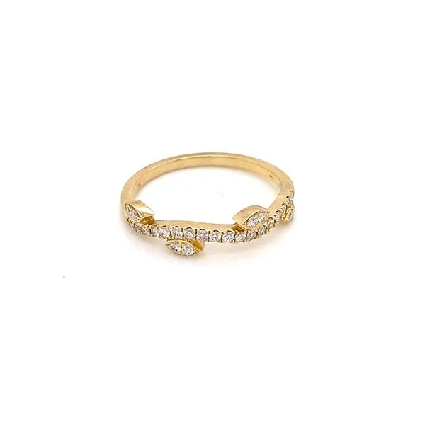 Lady's Natural Diamond Wedding Band Set In 14 Karat Yellow Gold With 0.19 Carats Of Round Cut Diamonds. sc22005638 - Brax Jewelers Image 2 Brax Jewelers Newport Beach, CA