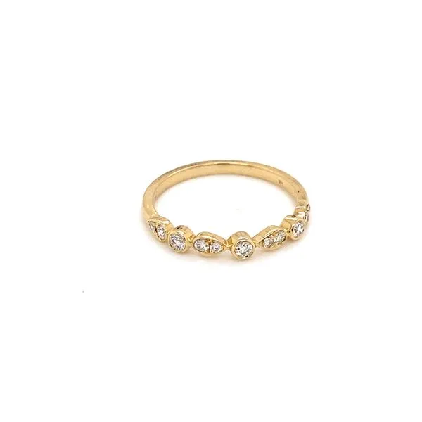 Lady's Natural Diamond Wedding Band Set In 14 Karat Yellow Gold With 0.19 Carats Of Round Cut Diamonds. sc22005638 - Brax Jewelers Image 2 Brax Jewelers Newport Beach, CA