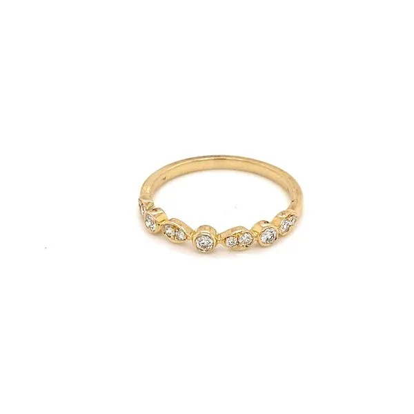 Lady's Natural Diamond Wedding Band Set In 14 Karat Yellow Gold With 0.19 Carats Of Round Cut Diamonds. sc22005638 - Brax Jewelers Image 3 Brax Jewelers Newport Beach, CA