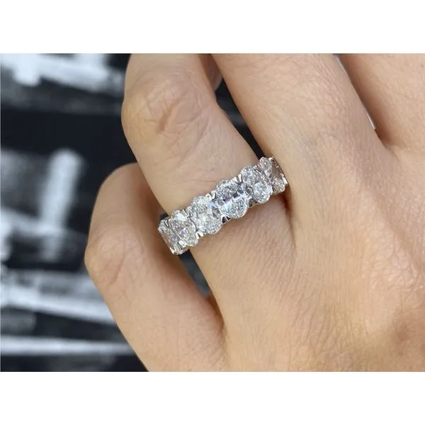 14K White Gold Diamond Wedding Band, 3.50ctw Oval Cut - Brax Jewelers Image 2 Brax Jewelers Newport Beach, CA