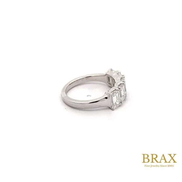 14K White Gold Diamond Wedding Band, 3.12ctw Emerald Cut - Brax Jewelers Image 3 Brax Jewelers Newport Beach, CA