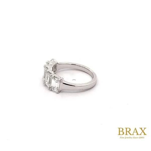 14K White Gold Diamond Wedding Band, 3.12ctw Emerald Cut - Brax Jewelers Image 4 Brax Jewelers Newport Beach, CA