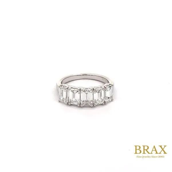 14K White Gold Diamond Wedding Band, 3.12ctw Emerald Cut - Brax Jewelers Brax Jewelers Newport Beach, CA