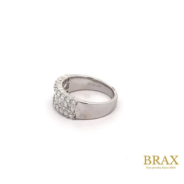 14K White Gold Diamond Wedding Band, 1.09ctw, 5.22g - Brax Jewelers Image 4 Brax Jewelers Newport Beach, CA
