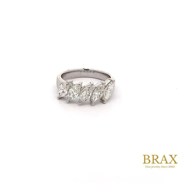 14K White Gold Diamond Wedding Band, 1.94ctw, Marquise Cut - Brax Jewelers Brax Jewelers Newport Beach, CA