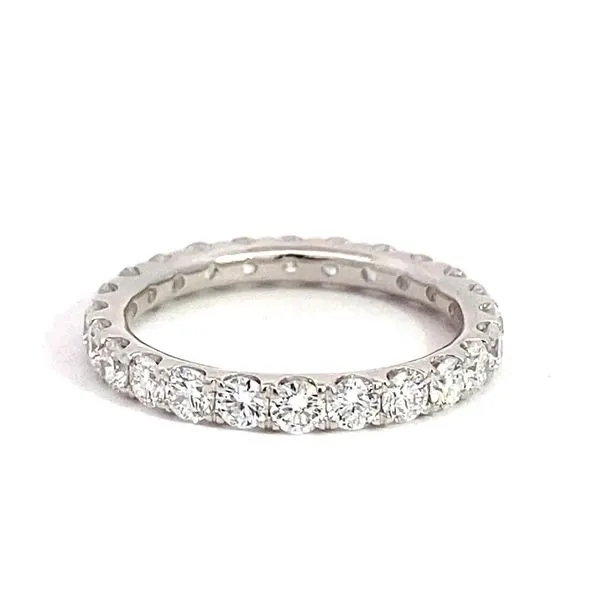 Lady's Eternity Lab Grown Diamond Wedding Band Set In 14 Karat White Gold With 1.50 Carats Of Round Cut Diamonds. Brax Jewelers Newport Beach, CA