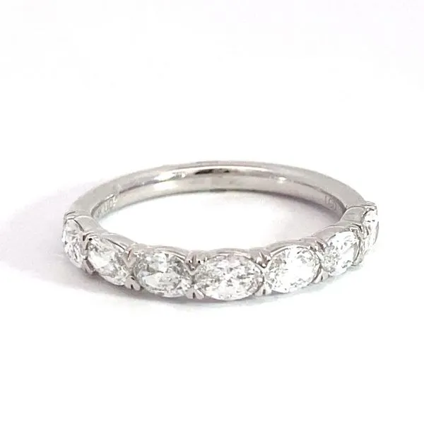 Lady's Lab Grown Diamond Wedding Band Set In 14 Karat White Gold With 1.00 Carats Of Oval Cut Diamonds. Brax Jewelers Newport Beach, CA