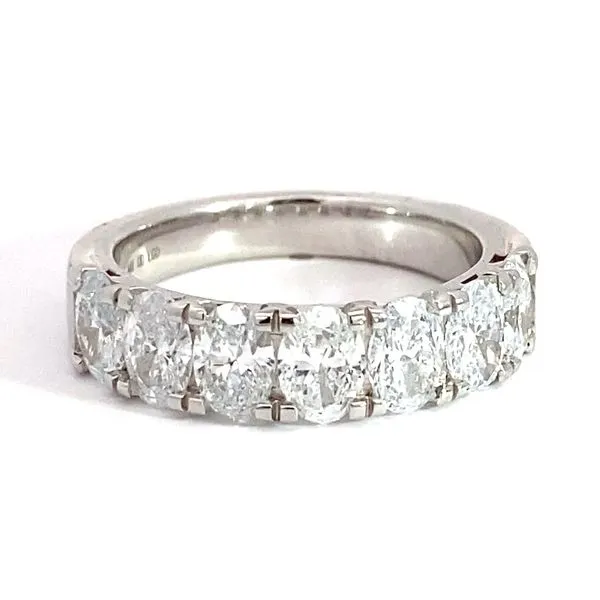 Lady's Lab Grown Diamond Wedding Band Set In 14 Karat White Gold With 2.10 Carats Of Oval Cut Diamonds. Brax Jewelers Newport Beach, CA