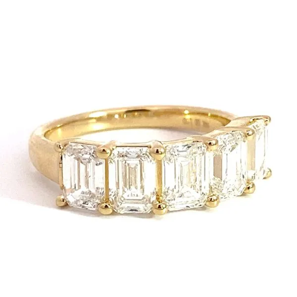 Lady's Lab Grown Diamond Wedding Band Set In 14 Karat Yellow Gold With 3.07 Carats Of Emerald Cut Diamonds. Image 3 Brax Jewelers Newport Beach, CA