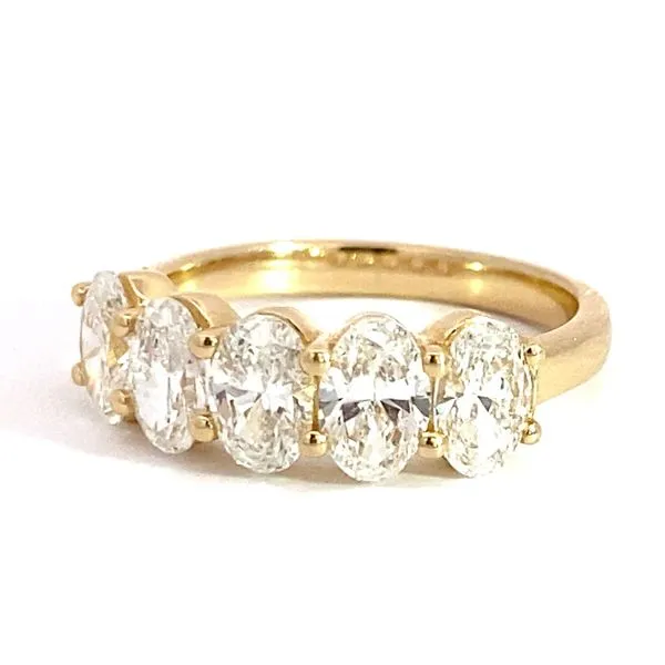 Lady's Lab Grown Diamond Wedding Band Set In 14 Karat Yellow Gold With 2.00 Carats Of Oval Cut Diamonds. Image 3 Brax Jewelers Newport Beach, CA