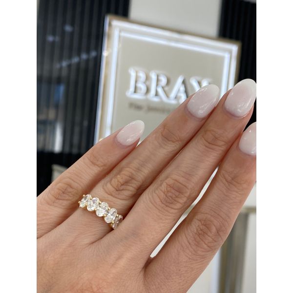 Lady's Lab Grown Diamond Wedding Band Set In 14 Karat Yellow Gold With 2.00 Carats Of Oval Cut Diamonds. Image 4 Brax Jewelers Newport Beach, CA