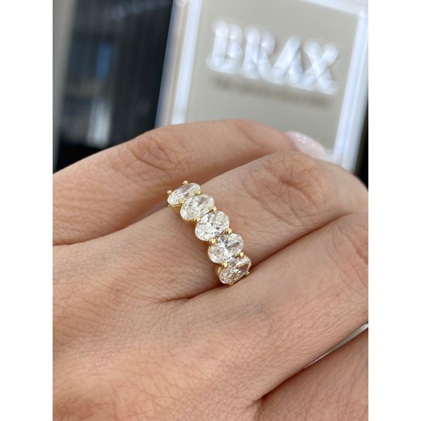 Lady's Lab Grown Diamond Wedding Band Set In 14 Karat Yellow Gold With 2.00 Carats Of Oval Cut Diamonds. Image 5 Brax Jewelers Newport Beach, CA