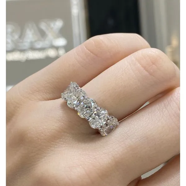 14K White Gold Diamond Wedding Band, 3.50ctw Oval Cut - Brax Jewelers Image 2 Brax Jewelers Newport Beach, CA