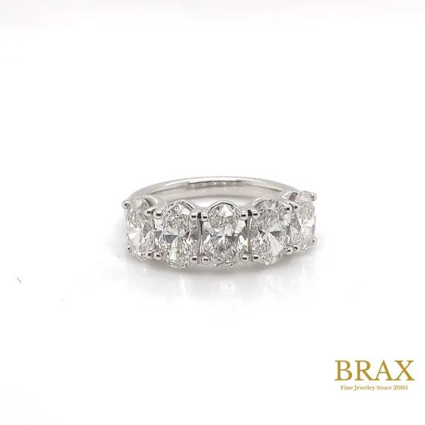 14K White Gold Diamond Wedding Band, 3.50ctw Oval Cut - Brax Jewelers Brax Jewelers Newport Beach, CA