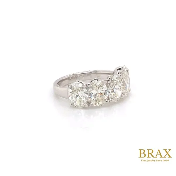 14K White Gold Diamond Wedding Band, 5.00ctw Oval Cut - Brax Jewelers Image 3 Brax Jewelers Newport Beach, CA