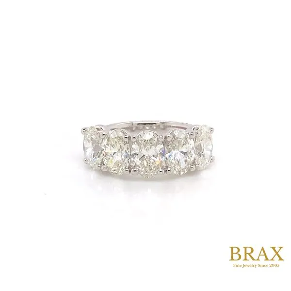 14K White Gold Diamond Wedding Band, 5.00ctw Oval Cut - Brax Jewelers Brax Jewelers Newport Beach, CA