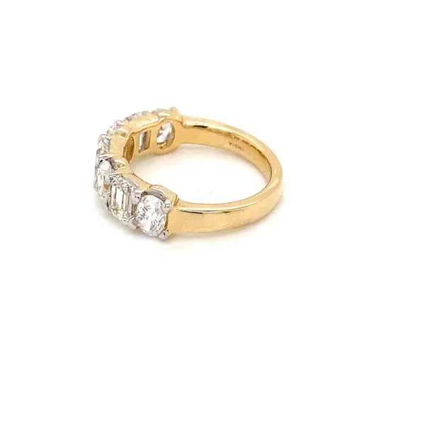 14K Yellow Gold Diamond Wedding Band, 3.04ctw, Emerald and Oval Cut - Brax Jewelers Image 2 Brax Jewelers Newport Beach, CA