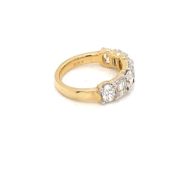 14K Yellow Gold Diamond Wedding Band, 3.04ctw, Emerald and Oval Cut - Brax Jewelers Image 4 Brax Jewelers Newport Beach, CA