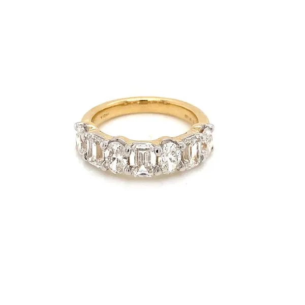 14K Yellow Gold Diamond Wedding Band, 3.04ctw, Emerald and Oval Cut - Brax Jewelers Brax Jewelers Newport Beach, CA