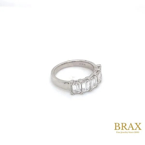 14K White Gold Diamond Wedding Band, 1.09ctw Emerald Cut - Brax Jewelers Image 3 Brax Jewelers Newport Beach, CA