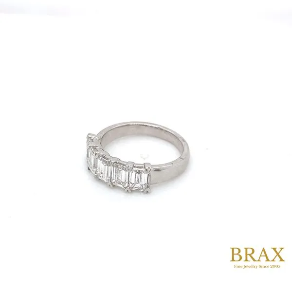 14K White Gold Diamond Wedding Band, 1.09ctw Emerald Cut - Brax Jewelers Image 4 Brax Jewelers Newport Beach, CA