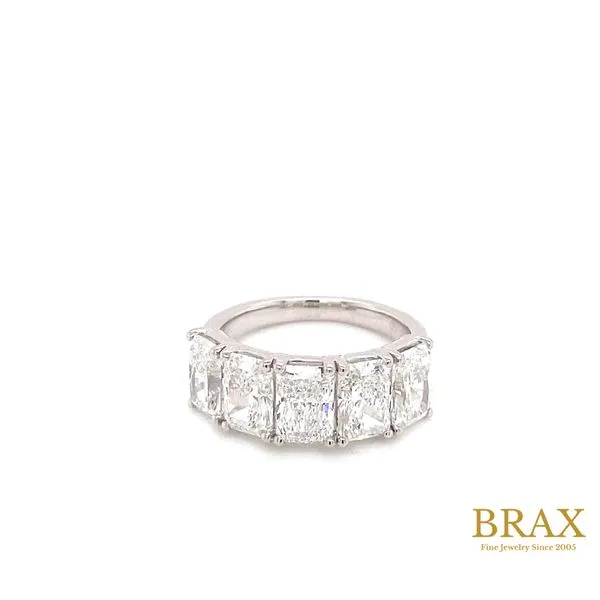 14K White Gold Diamond Wedding Band, 5.15ctw Radiant Cut - Brax Jewelers Brax Jewelers Newport Beach, CA