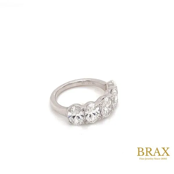 14K White Gold Diamond Wedding Band, 3.62ctw Oval Cut - Brax Jewelers Image 3 Brax Jewelers Newport Beach, CA