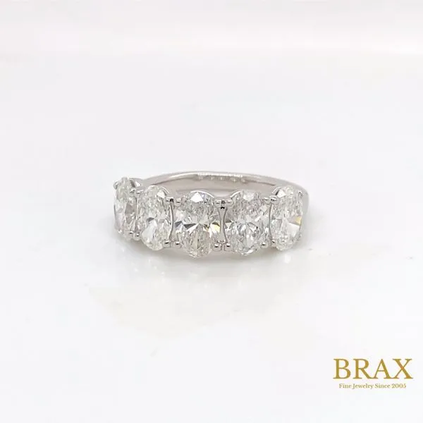 14K White Gold Diamond Wedding Band, 3.62ctw Oval Cut - Brax Jewelers Image 5 Brax Jewelers Newport Beach, CA