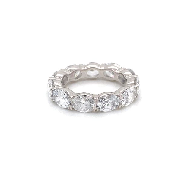 14K White Gold Eternity Wedding Band with 6.27ctw Oval Lab-Grown Diamonds - Brax Jewelers Image 3 Brax Jewelers Newport Beach, CA