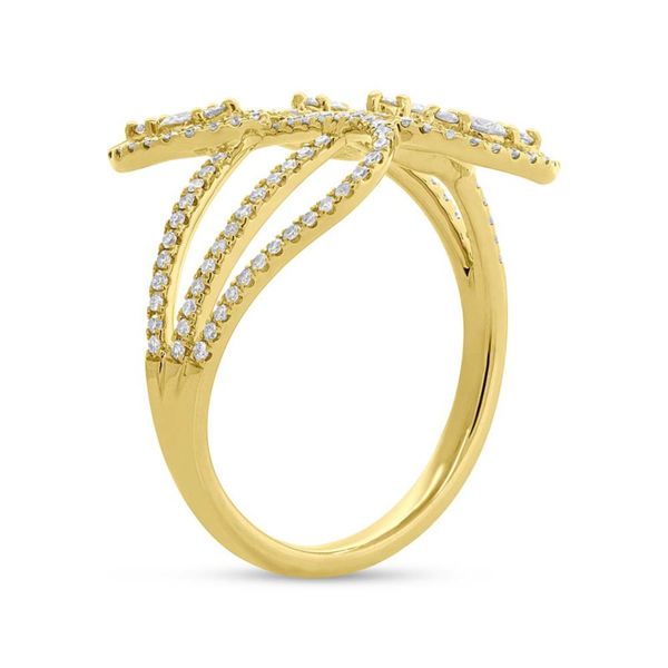 14K Yellow Gold Diamond Leaf Fashion Ring Image 4 Brax Jewelers Newport Beach, CA
