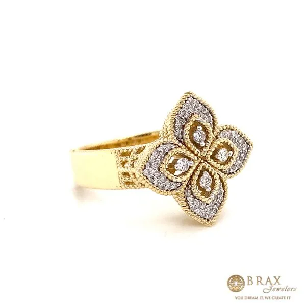 14K Diamond Flower Ring Brax Jewelers Newport Beach, CA
