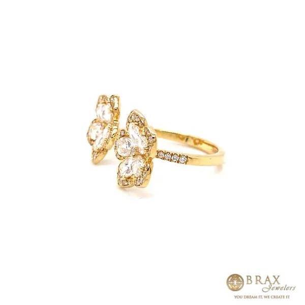 18 Karat Yellow Gold Diamond Flower Fashion Ring Image 3 Brax Jewelers Newport Beach, CA