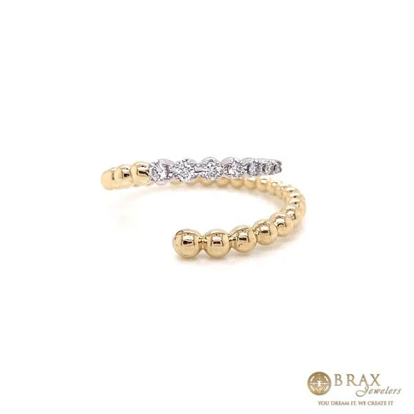 14K Two-Tone Bead and Diamond Wrap Fashion Ring Image 2 Brax Jewelers Newport Beach, CA